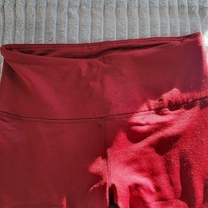 High waisted red leggings